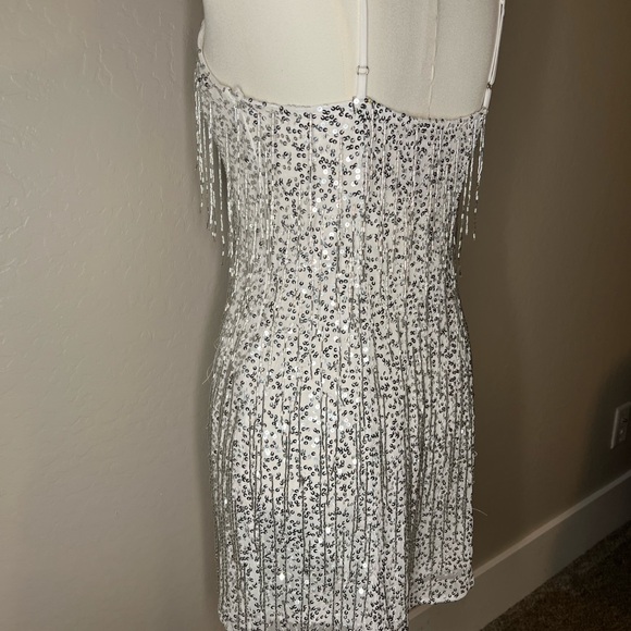 The Sparks Fly Mini Dress | Silver Beaded Fringe | Show Me Your Mumu - Picture 16 of 16